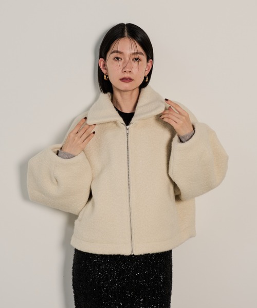 Shelly island（シェリーアイランド）の「ボアZIPブルゾン（ブルゾン・レディース・ブラック/ホワイト/ベージュ・FREE）」の6枚目の写真