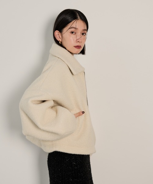 Shelly island（シェリーアイランド）の「ボアZIPブルゾン（ブルゾン・レディース・ブラック/ホワイト/ベージュ・FREE）」の13枚目の写真