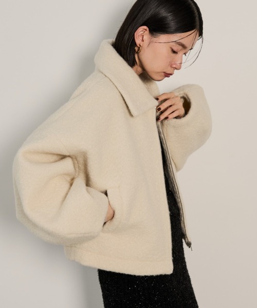 Shelly island（シェリーアイランド）の「ボアZIPブルゾン（ブルゾン・レディース・ブラック/ホワイト/ベージュ・FREE）」の5枚目の写真