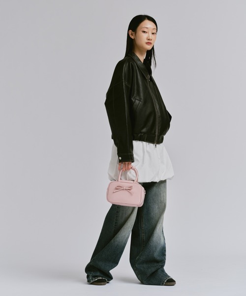 FEKETE（フェケテ）の「VINTAGE CROPPED DOUBLE ZIP-UP BLOUSON / クロップドダブルジップアップブルゾン（ブルゾン・レディース・アイボリー/ブラック/ブラウン・SMALL/MEDIUM/LARGE）」の11枚目の写真