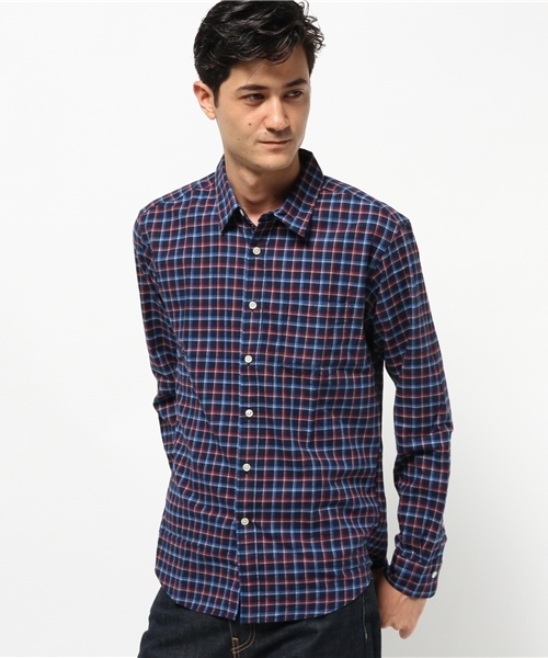 URBAN RESEARCH（アーバンリサーチ）の「UR PeruvianPima微起毛チェックシャツ（シャツ/ブラウス・メンズ・ホワイト系その他/ブルー系その他/ネイビー・MEDIUM/LARGE）」の3枚目の写真