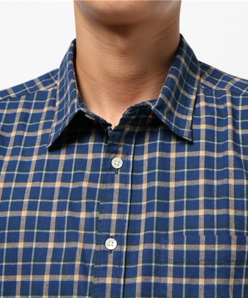 URBAN RESEARCH（アーバンリサーチ）の「UR PeruvianPima微起毛チェックシャツ（シャツ/ブラウス・メンズ・ホワイト系その他/ブルー系その他/ネイビー・MEDIUM/LARGE）」の7枚目の写真