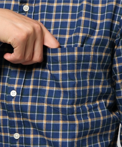 URBAN RESEARCH（アーバンリサーチ）の「UR PeruvianPima微起毛チェックシャツ（シャツ/ブラウス・メンズ・ホワイト系その他/ブルー系その他/ネイビー・MEDIUM/LARGE）」の9枚目の写真