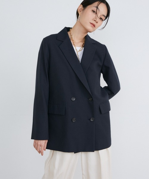 INED - イネド カシミヤダブルブレスト テーラード ジャケット zzz-40141023-7.jpg