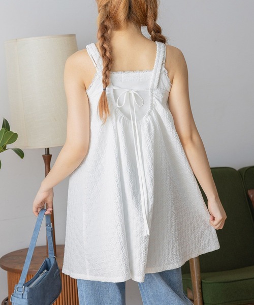 3.3 Field Trip (3.3フィールドトリップ)の「3.3 Field Trip/バックリボンワンピース(ワンピース・レディース・ホワイト/ブラック・FREE)」の5枚目の写真