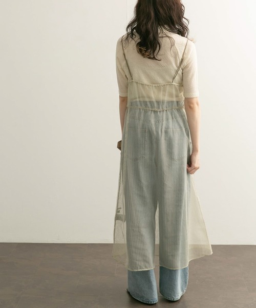 KBF（ケイビーエフ）の「シアーチェックキャミワンピース（ワンピース・レディース・ブラウン系その他/グリーン系その他・ONE）」の5枚目の写真