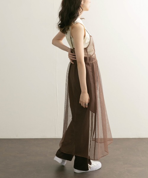 KBF（ケイビーエフ）の「シアーチェックキャミワンピース（ワンピース・レディース・ブラウン系その他/グリーン系その他・ONE）」の10枚目の写真