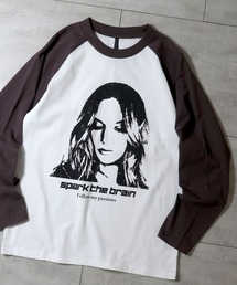 Ritzy（リッツィー）の「oversize raglan sleeve print long sleeve T-shirt/オーバーサイズ ラグランスリーブ プリント ロンT/リンガー プリント ロンT（Tシャツ/カットソー）」