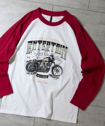 Ritzy（リッツィー）の「oversize raglan sleeve print long sleeve T-shirt/オーバーサイズ ラグランスリーブ プリント ロンT/リンガー プリント ロンT レディース メンズ（Tシャツ/カットソー）」