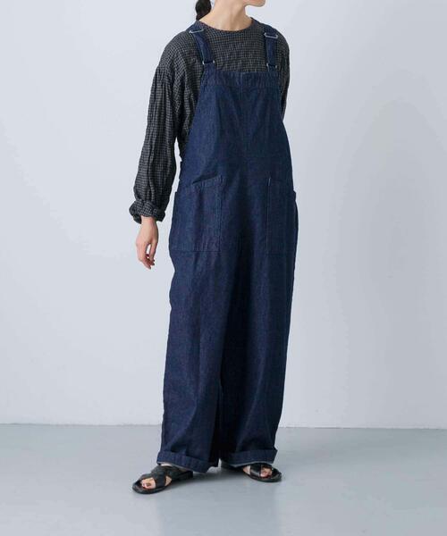 かぐれ デニムブルー サロペット かぐれ（カグレ）の「バッククロスデニムサロペット（サロペット