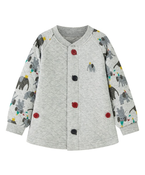 おなか安心ボタン付きあったかキルト長袖前開きパジャマ（ランドリー