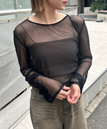 mline | [mline]チュールギャザートップス(Tシャツ/カットソー)