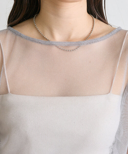 mline（エムライン）の「[mline]チュールギャザートップス（Tシャツ/カットソー・レディース・ブルー/アイボリー/ブラック/ピンク/ゴールド・FREE）」の19枚目の写真