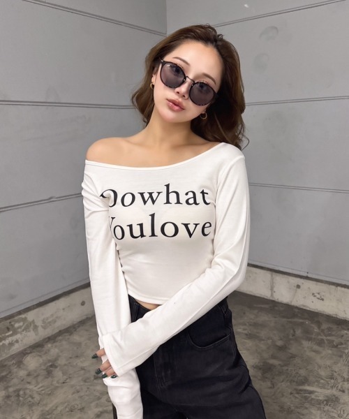 INTER FACTORY（インターファクトリー）の「樽井みか. - ワンショルダートップス made in INTERFACTORY（Tシャツ/カットソー・レディース・ホワイト/ベージュ/ブラック・FREE）」の7枚目の写真