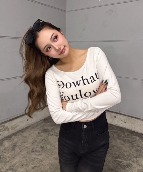 INTER FACTORY（インターファクトリー）の「樽井みか. - ワンショルダートップス made in INTERFACTORY（Tシャツ/カットソー・レディース・ホワイト/ベージュ/ブラック・FREE）」の10枚目の写真