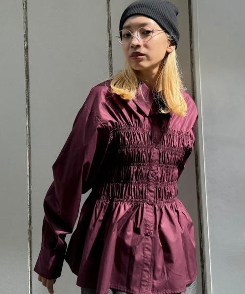 ビスチェ風 シャーリング シャツ NOMINE｜ビスチェ風 シャーリング シャツ | Rakuten Fashion
