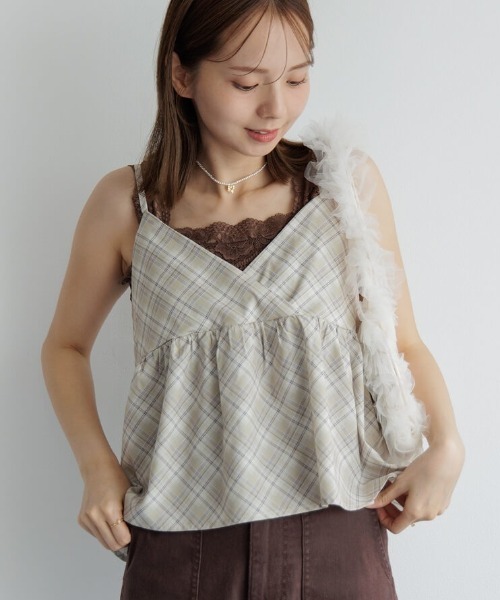 美品　HeRIN.CYE シフォン　メニーギャザーアタッチメントベスト　フリル 美品 HeRIN.CYE シフォン メニーギャザーアタッチメントベスト フリル