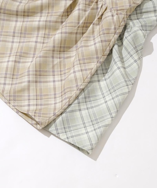 flower(フラワー)の「シルキーチェックビスチェ(キャミソール・レディース・ベージュ/ミント・FREE)」の21枚目の写真