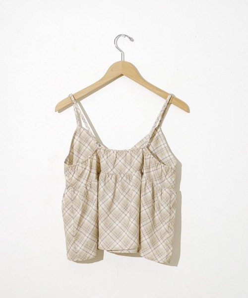 flower(フラワー)の「シルキーチェックビスチェ(キャミソール・レディース・ベージュ/ミント・FREE)」の22枚目の写真