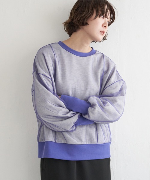 notch.(ノッチ)の「【notch.by yui】チュール*裏毛プルオーバースウェット(スウェット・レディース・ベージュ/ライトグレー/ブルー/ブラック・M)」の17枚目の写真