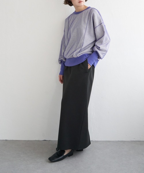 notch.(ノッチ)の「【notch.by yui】チュール*裏毛プルオーバースウェット(スウェット・レディース・ベージュ/ライトグレー/ブルー/ブラック・M)」の20枚目の写真