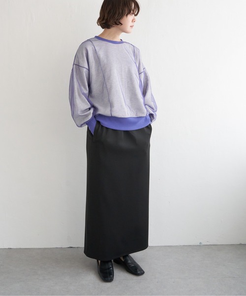 notch.(ノッチ)の「【notch.by yui】チュール*裏毛プルオーバースウェット(スウェット・レディース・ベージュ/ライトグレー/ブルー/ブラック・M)」の18枚目の写真