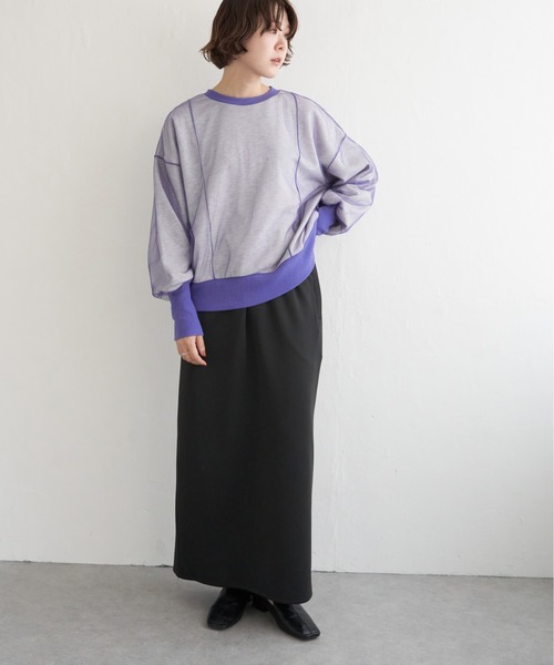 notch.(ノッチ)の「【notch.by yui】チュール*裏毛プルオーバースウェット(スウェット・レディース・ベージュ/ライトグレー/ブルー/ブラック・M)」の19枚目の写真