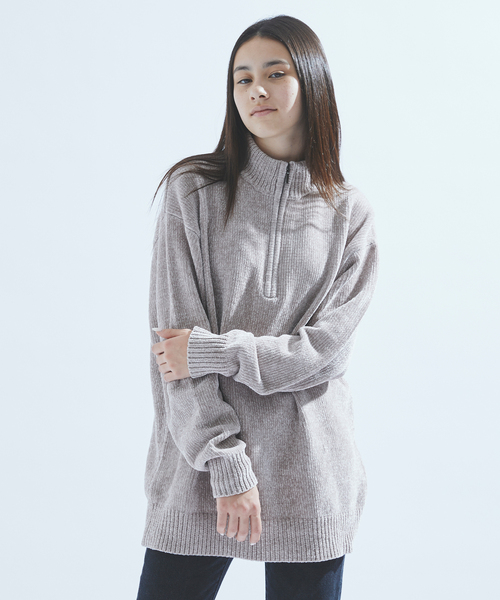 417 EDIFICE（フォーワンセブンエディフィス）の「モールニット ハーフジッププルオーバー（ニット/セーター・メンズ・ライトグレー/ブラック/ベージュ/ブルー/グリーン・MEDIUM/LARGE）」の13枚目の写真