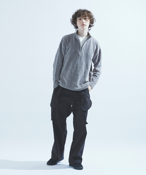 417 EDIFICE（フォーワンセブンエディフィス）の「モールニット ハーフジッププルオーバー（ニット/セーター・メンズ・ライトグレー/ブラック/ベージュ/ブルー/グリーン・MEDIUM/LARGE）」の18枚目の写真