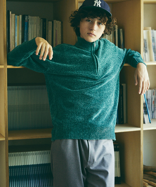 417 EDIFICE（フォーワンセブンエディフィス）の「モールニット ハーフジッププルオーバー（ニット/セーター・メンズ・ライトグレー/ブラック/ベージュ/ブルー/グリーン・MEDIUM/LARGE）」の20枚目の写真