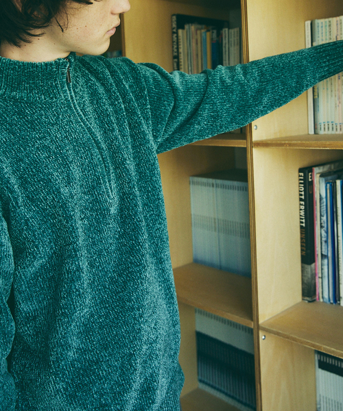 417 EDIFICE（フォーワンセブンエディフィス）の「モールニット ハーフジッププルオーバー（ニット/セーター・メンズ・ライトグレー/ブラック/ベージュ/ブルー/グリーン・MEDIUM/LARGE）」の7枚目の写真