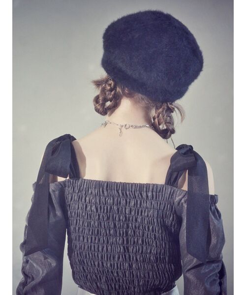 EATME（イートミー）の「シャーリングスリーブリボンブラウス（シャツ/ブラウス・レディース・アイボリー/ピンク/グレー・FREE）」の6枚目の写真