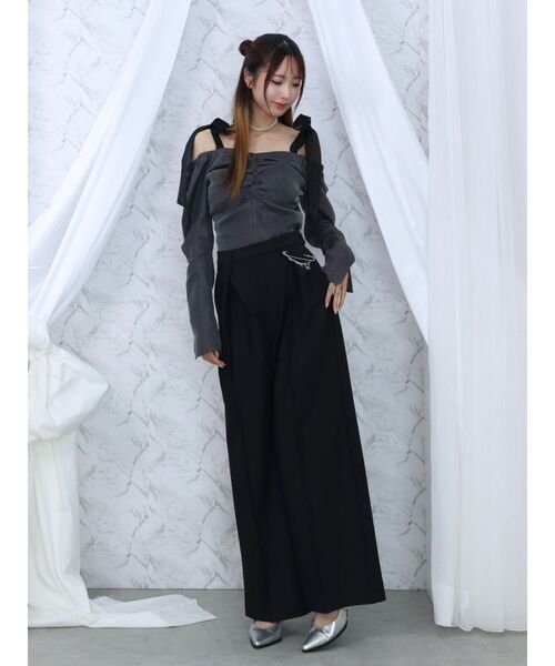 EATME（イートミー）の「シャーリングスリーブリボンブラウス（シャツ/ブラウス・レディース・アイボリー/ピンク/グレー・FREE）」の10枚目の写真