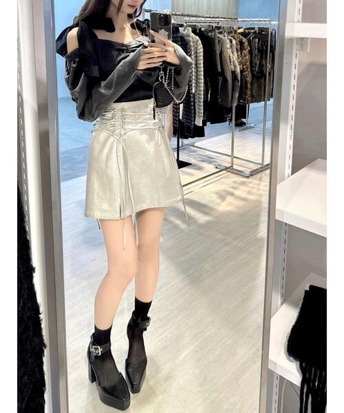 EATME（イートミー）の「シャーリングスリーブリボンブラウス（シャツ/ブラウス・レディース・アイボリー/ピンク/グレー・FREE）」の12枚目の写真