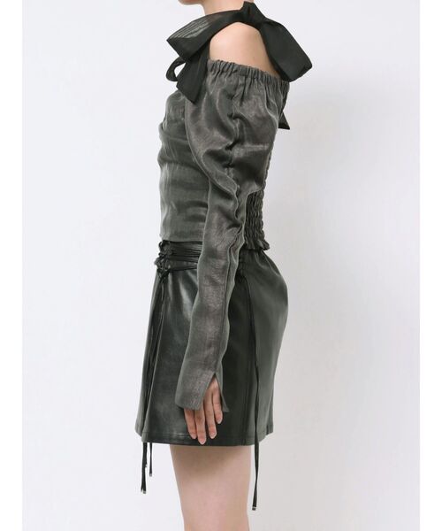 EATME（イートミー）の「シャーリングスリーブリボンブラウス（シャツ/ブラウス・レディース・アイボリー/ピンク/グレー・FREE）」の17枚目の写真