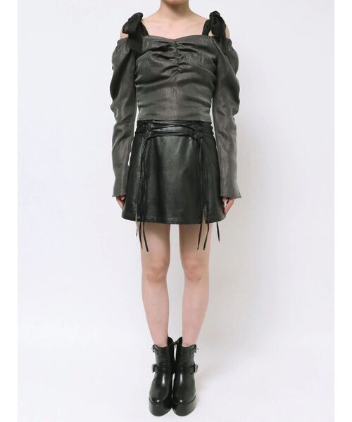 EATME（イートミー）の「シャーリングスリーブリボンブラウス（シャツ/ブラウス・レディース・アイボリー/ピンク/グレー・FREE）」の14枚目の写真