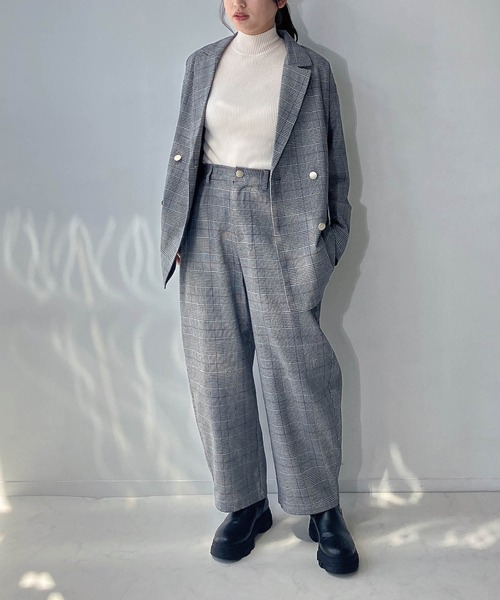 AS KNOW AS plus（アズノゥアズプラス）の「◇スラックスカーブパンツ　セットアップ可能（スラックス・レディース・ブラック/チャコールグレー/ブラウン系/グレー系・FREE）」の17枚目の写真