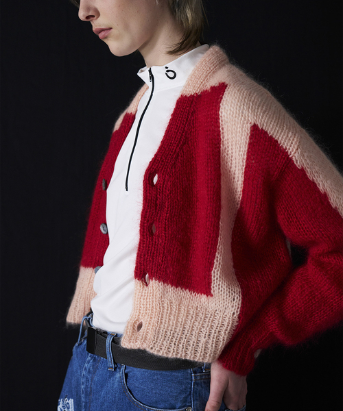 NOMA t.d.（ノーマティーディー）の「NOMA t.d. / ノーマティーディー ハンドニットモヘア混カーディガン（カーディガン/ボレロ・レディース・レッド・X-SMALL）」の6枚目の写真