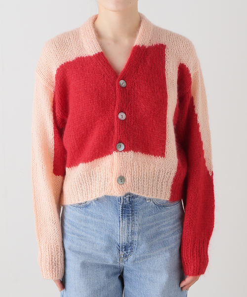 NOMA t.d.（ノーマティーディー）の「NOMA t.d. / ノーマティーディー ハンドニットモヘア混カーディガン（カーディガン/ボレロ・レディース・レッド・X-SMALL）」の8枚目の写真