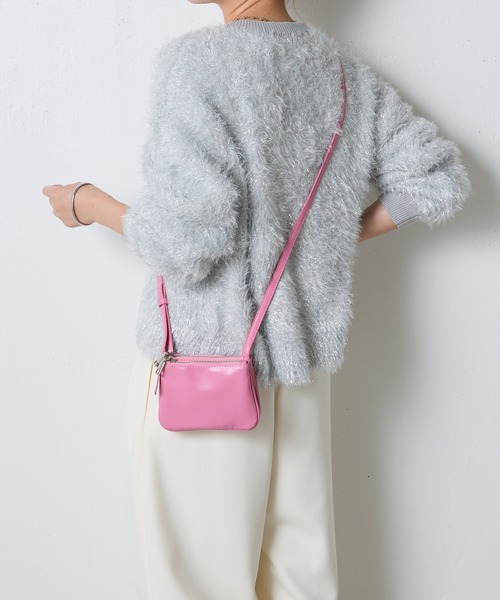 イアパピヨネ　パーテーションミニショルダー ピンク ショルダーバッグ PAPILLONNER（パピヨネ）の「パーテーションミニショルダー