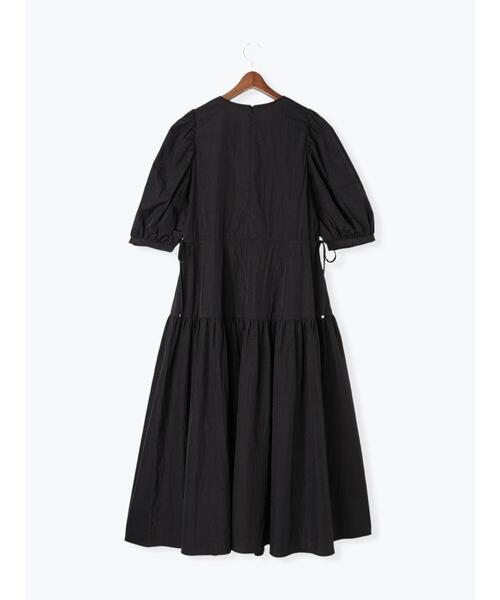 あちゃちゅむ　タフタワンピース黒 あちゃちゅむ タフタワンピース黒