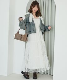 MAJESTIC LEGON | 肩リボンシャーリングワンピース(ワンピース)