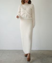 My shawty（マイシャウティー）の「feather knit set up（スカート）」