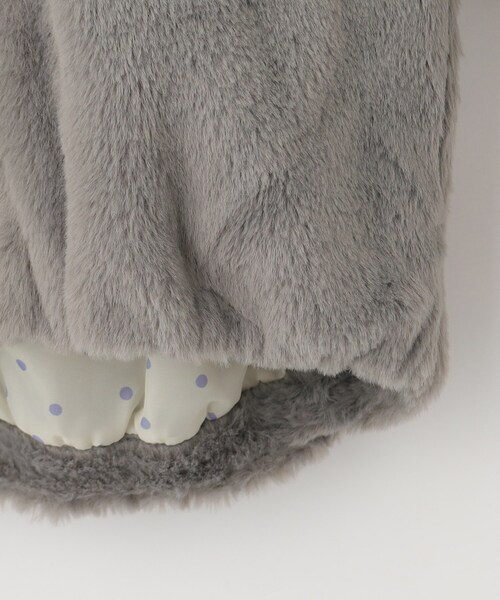 SHOO・LA・RUE（シューラルー）の「◆【110-140cm】フェイクファー耳付きパーカ（ブルゾン・キッズ・チャコールグレー/ライトベージュ・14/13/12/11）」の9枚目の写真