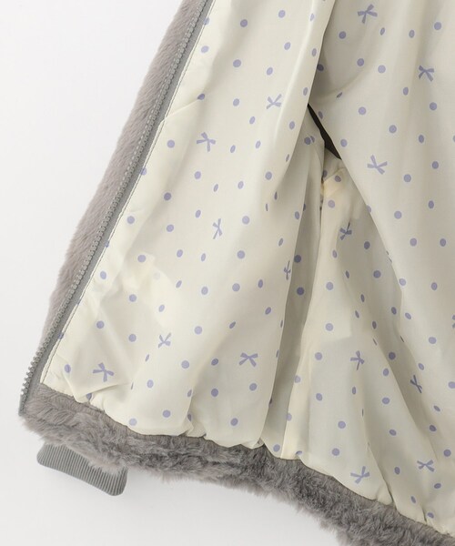 SHOO・LA・RUE（シューラルー）の「◆【110-140cm】フェイクファー耳付きパーカ（ブルゾン・キッズ・チャコールグレー/ライトベージュ・14/13/12/11）」の10枚目の写真