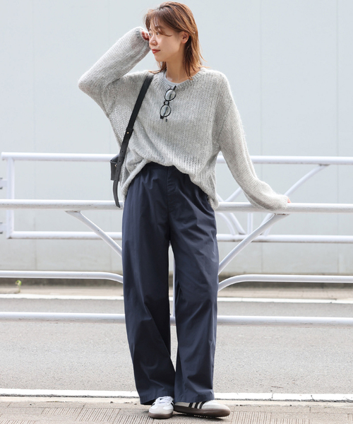 JOURNAL STANDARD relume（ジャーナルスタンダード　レリューム）の「コットンギャザーワイドパンツ（スラックス・レディース・ブラウン/ネイビー・36/38）」の10枚目の写真