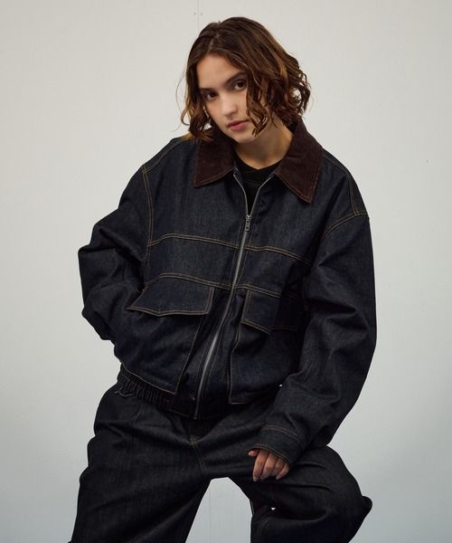 WETTEMPT(ウィテンプト)の「TWILL・DENIM HUNTING BLOUSON /ツイル・デニムハンティングブルゾン(ブルゾン・メンズ・ネイビー/カーキ/ブラック/インディゴブルー/ブラック系・MEDIUM/LARGE/SMALL)」の5枚目の写真