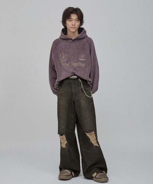 F/ON(エフオン)の「【F/ON】DESTRUCTIVE VINTAGE MAKE SUPER WIDE DENIM(デニムパンツ・メンズ・ブラック・L/M/S)」の9枚目の写真