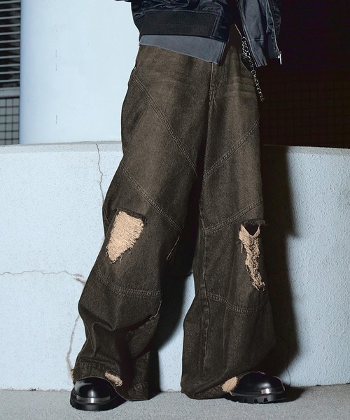 F/ON(エフオン)の「【F/ON】DESTRUCTIVE VINTAGE MAKE SUPER WIDE DENIM(デニムパンツ・メンズ・ブラック・L/M/S)」の11枚目の写真