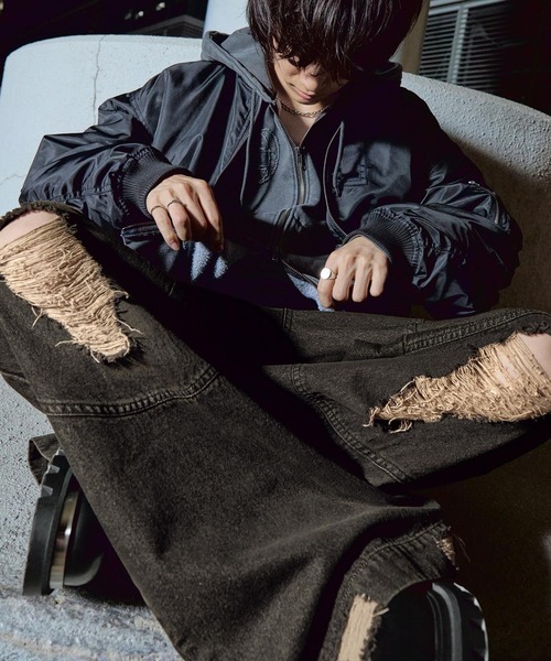 F/ON(エフオン)の「【F/ON】DESTRUCTIVE VINTAGE MAKE SUPER WIDE DENIM(デニムパンツ・メンズ・ブラック・L/M/S)」の12枚目の写真